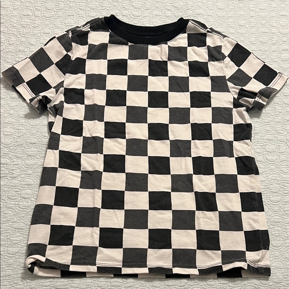Cat & Jack Black and White Checkered Tee